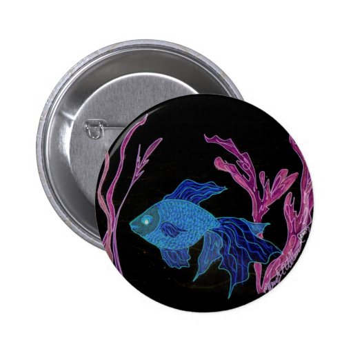 Goldfish Turned Betta Pinback Button