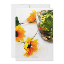 Goldfish wedding centerpiece sunflower photograph invites