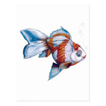 Goldfish with Bubbles postcards