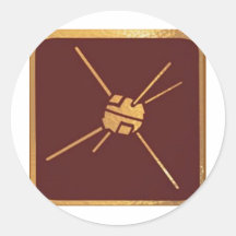 GoldStar, Star, Orbit, Robot : Joshino Gozzlo Round Stickers