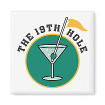 golf 19th hole drink time humour fridge magnet