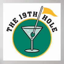 golf 19th hole drink time humour posters