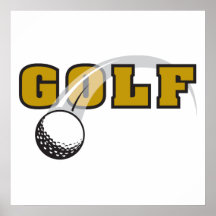 golf and goflball text logo design poster