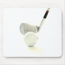 Golf Ball and Club Mouse Pad
