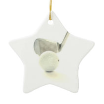 Golf Ball and Club Ornament