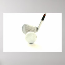 Golf Ball and Club Poster Print