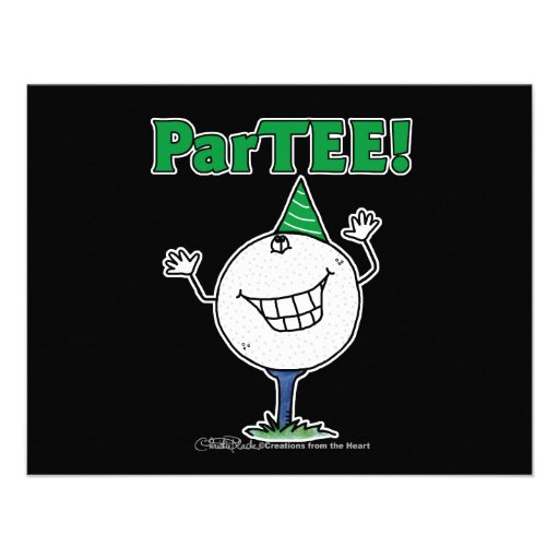Golf Ball Character ParTEE! Custom Invitation