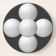 Golf Ball Coaster on Black Background