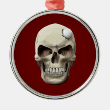 Golf Ball in Skull Christmas Tree Ornaments