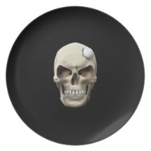 Golf Ball in Skull Dinner Plates