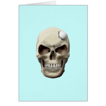 Golf Ball in Skull Greeting Card