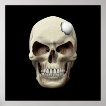 Golf Ball in Skull Poster