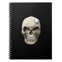 Golf Ball in Skull Spiral Notebooks