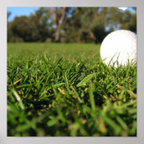 Golf Ball on Course Poster