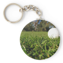 Golf Ball on Golf Course Keychain