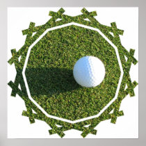 Golf Ball on Green Poster Print