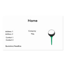 golf ball on tee business card templates