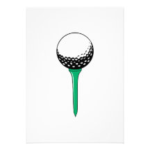 golf ball on tee custom invite