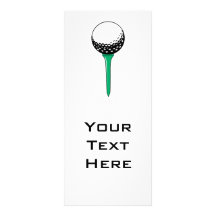 golf ball on tee customized rack card