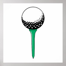 golf ball on tee posters