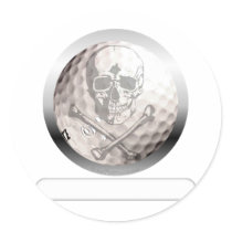Golf Ball Skull and Crossbones Sticker