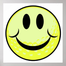 golf ball smile face posters
