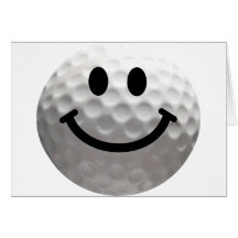 Golf ball smiley card