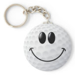 Golf Ball Smiley Face keychains