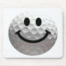 Golf ball smiley mouse pad