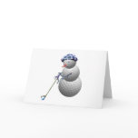 Golf Ball Snowman Christmas cards