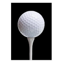 Golf Ball & Tee on Black - Customised Template Business Card Template