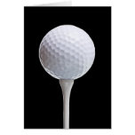 Golf Ball & Tee on Black - Customised Template Cards