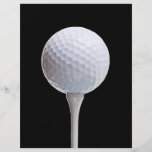 Golf Ball & Tee on Black - Customised Template Full Color Flyer