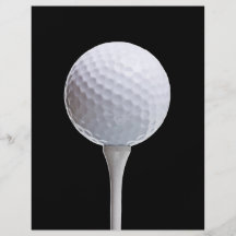 Golf Ball & Tee on Black - Customised Template Full Color Flyer