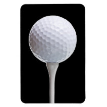 Golf Ball & Tee on Black - Customised Template Rectangular Magnet