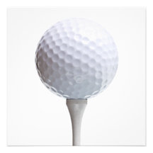 Golf Ball & Tee on White Customized Template Custom Invitation