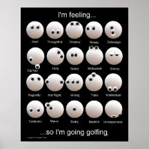Golf Balls Emotions Chart Posters