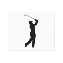 Golf Black Silhouette Shadow Canvas Prints
