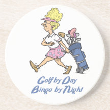 golf by day bingo by night drink coasters