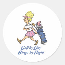 golf by day bingo by night stickers
