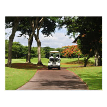 Golf Cart on Path Post Cards