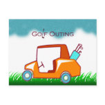 golf cart outing invite postcards