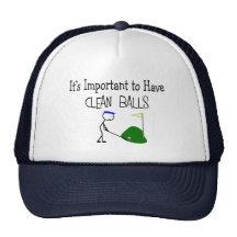 Golf "CLEAN BALLS"  Golf Humour Gifts Mesh Hats