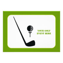 Golf club and ball black, green custom announcements