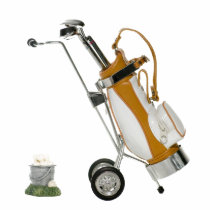 Golf Clubs and Bucket of Balls Polo Shirts