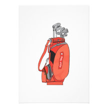 golf clubs personalised invitation