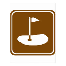 Golf Course Highway Sign Postcard