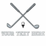 Golf crossed clubs - add your text - father's day embroidered shirts