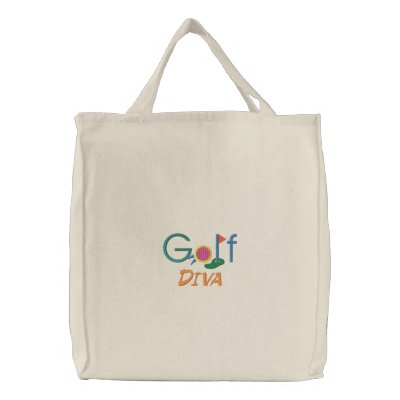 Golf Diva Embroidered Tote Bags by GolfClub