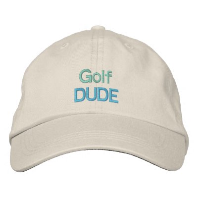 GOLF DUDE cap Embroidered Baseball Caps by TropiCoolUniverse